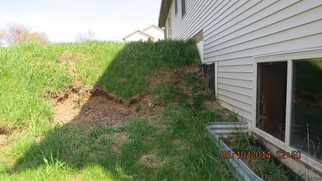 slope next to house