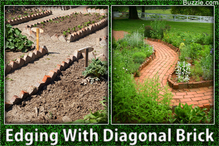 edging with diagonal brick