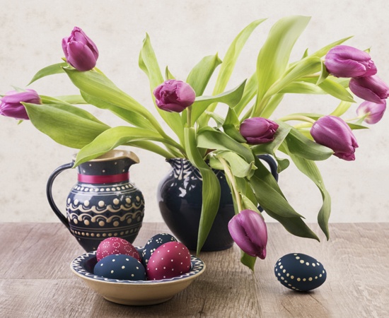 Purple Tulips for Easter Decoration