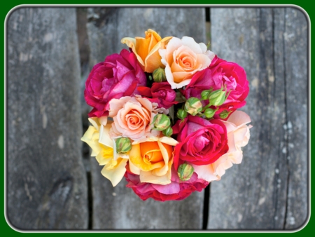 Peach, Pink, and Orange Bouquet of Roses