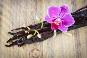 vanilla sticks and orchid flower
