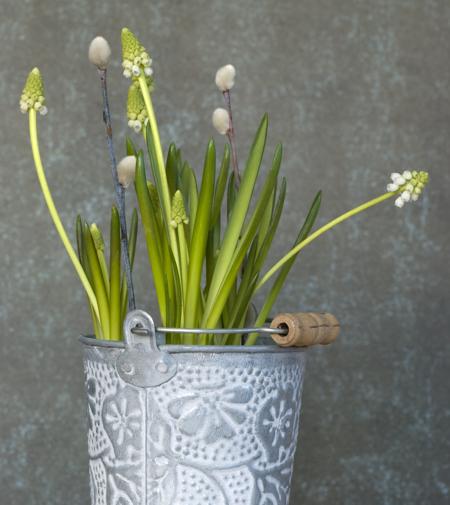 Spring flowers in basket