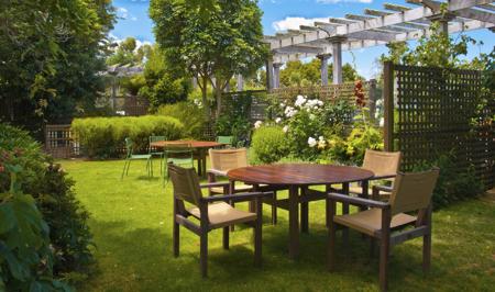 dining table in garden