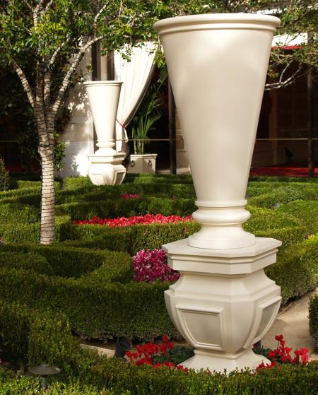 ornamental vases in garden