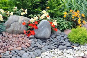 ground covers-using rocks pebbles and flowers