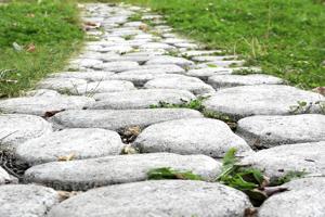 walkway made of rocks and pebbles