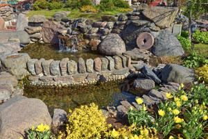 rocks used as pond borders