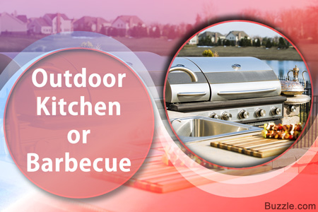 Outdoor kitchen with barbecue