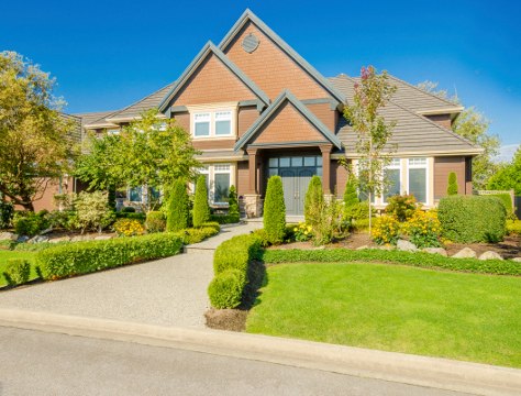 Landscaping view with walkway