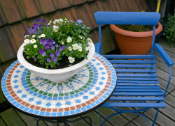 Flowering Plant Container On Teapoy