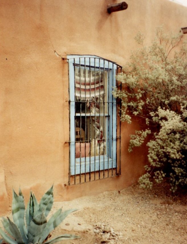 blue windowframe