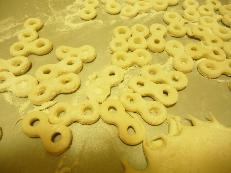 Dough eights(mucenici) on the table