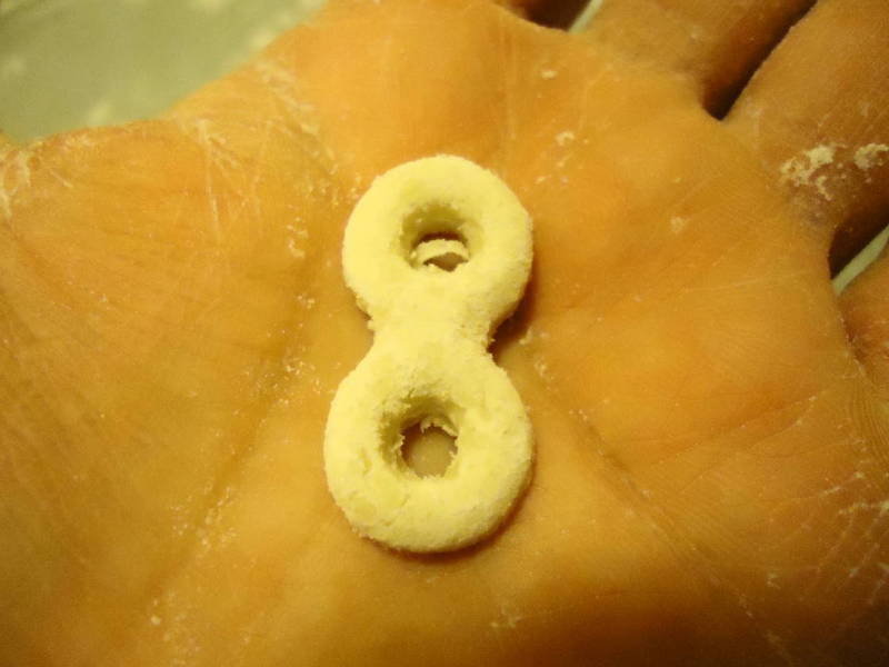 Dough eight in my hand close-up