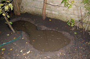 Natural Water Features - puddled clay pond