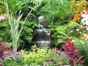 concrete garden waterfalls