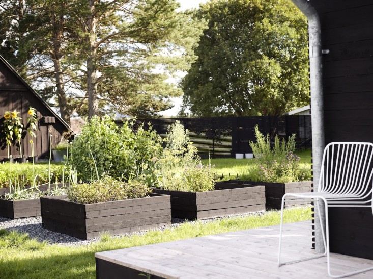 black-white-orangery-outbuilding-gardenista-black-stained-raised-beds