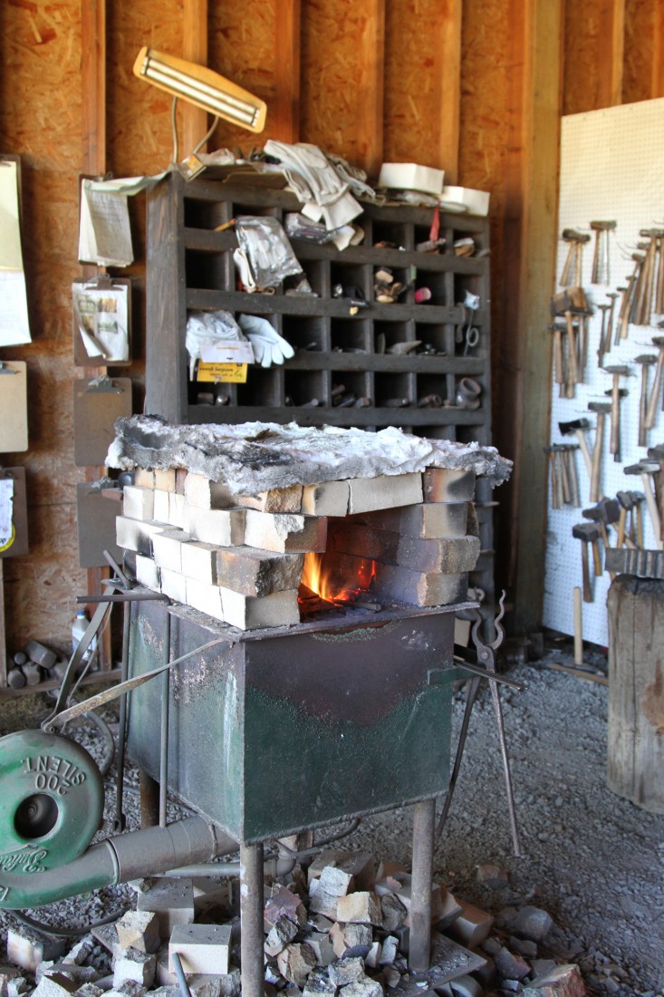 forge in workshop red pig garden tool_erin boyle_gardenista