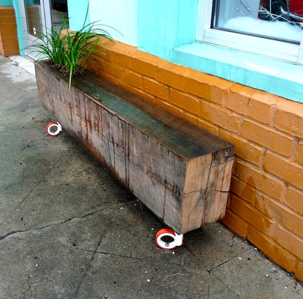 DIY planter bench
