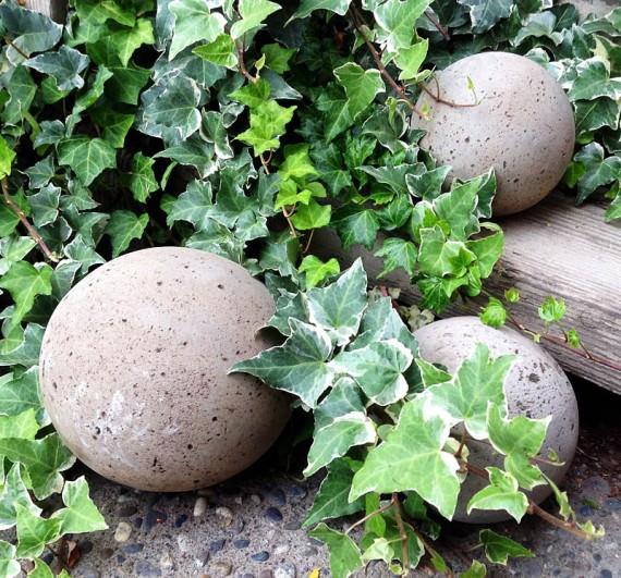 diy concrete garden globes