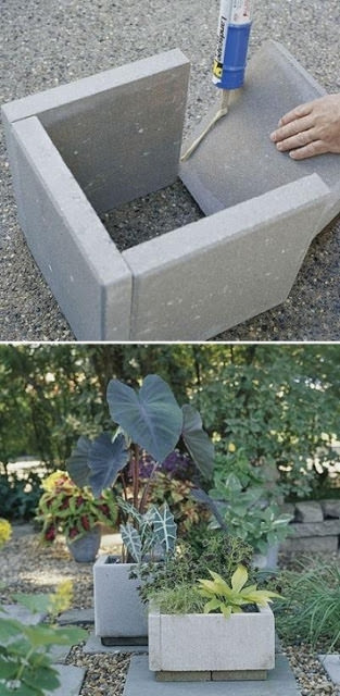 Stone pavers to stone planters