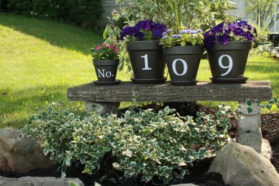 Flower pot house numbers