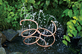 Copper spiral water feature