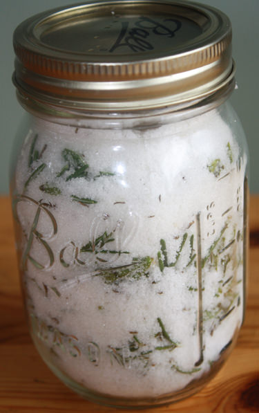 Herbs in salt