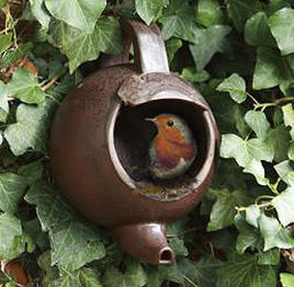 Up-Cycled Bird Houses, Feeders and Baths