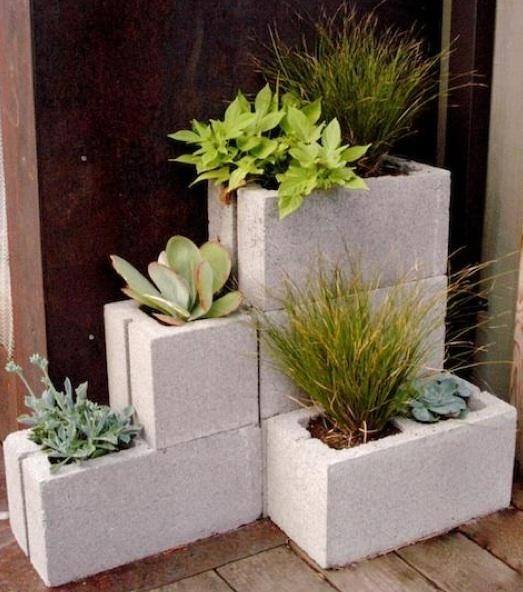 cement block garden containers