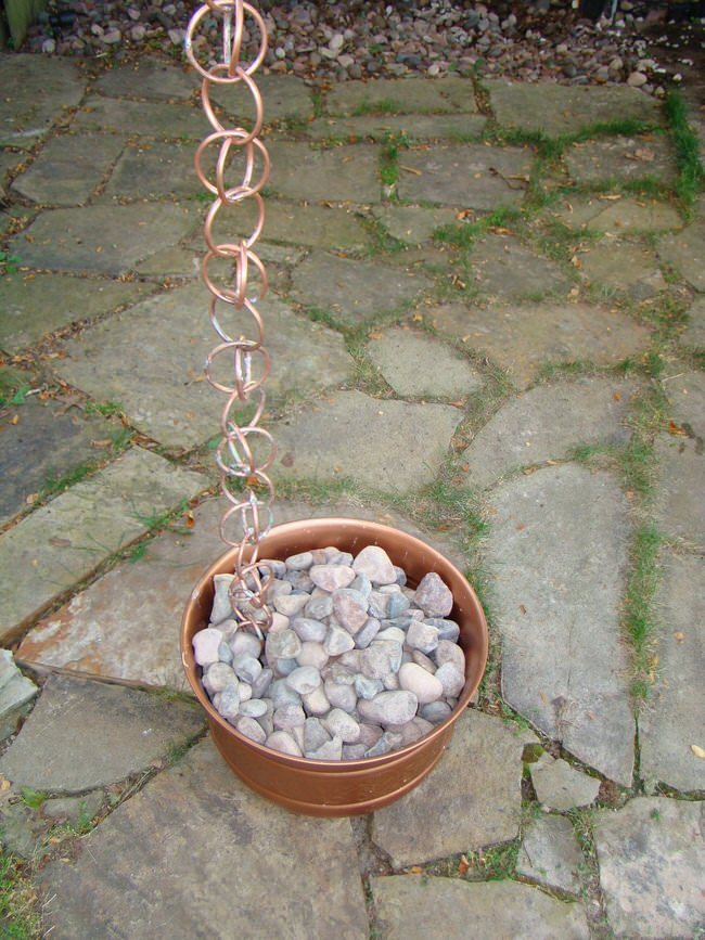 Copper rain chain