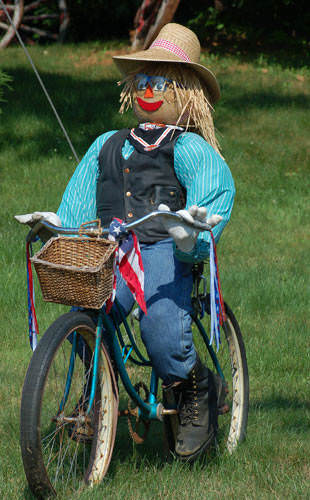 Scarecrow on bike