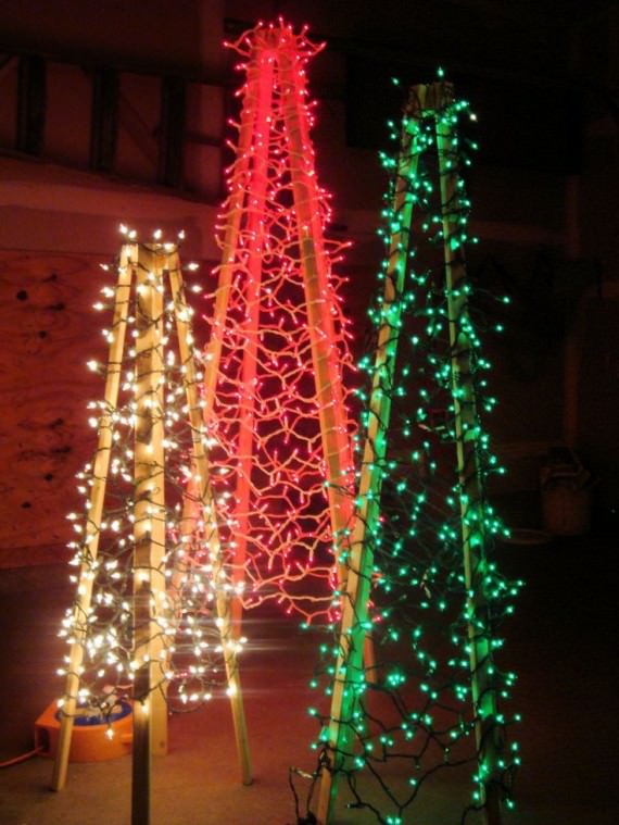 DIY lighted Christmas trees