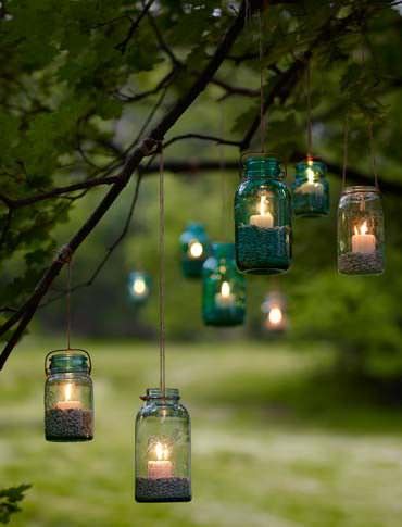 Outdoor mason jar lights
